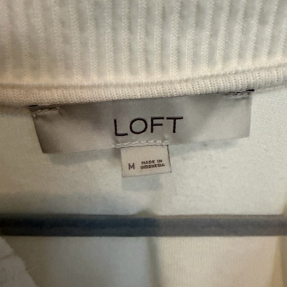 LOFT Ivory Ribbed Knit Top - Picture 3 of 5